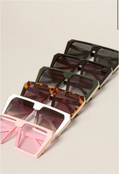Oversized Color Block Sunglasses